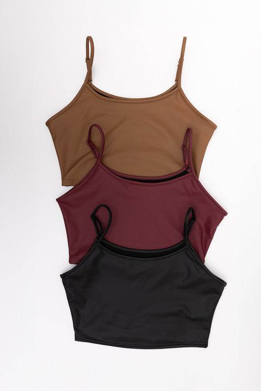 Strap Faux Leather Crop Cami Top - Shop Style & More | Fresh Looks, Everyday Deals & Free Shipping