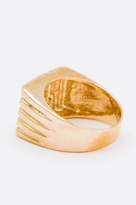 Crystal Square Unisex Gold Ring - Shop Style & More | Fresh Looks, Everyday Deals & Free Shipping