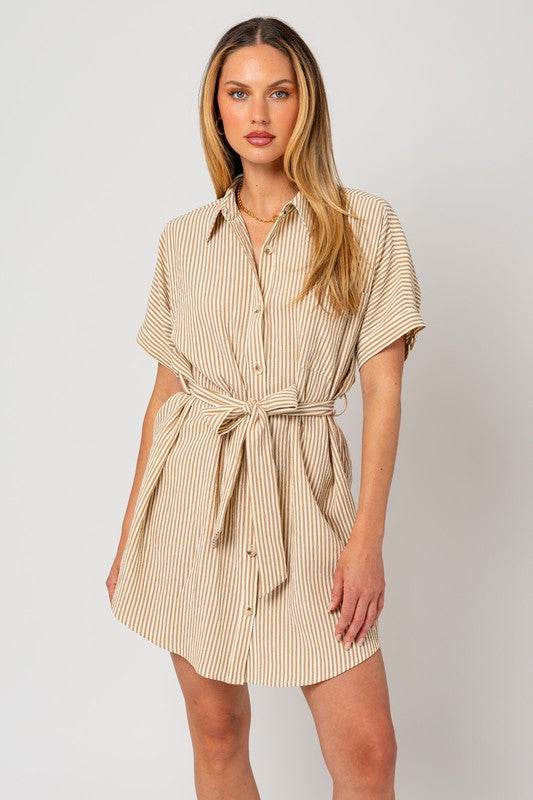 Half Sleeve Button Down Shirt Dress - Shop Style & More | Fresh Looks, Everyday Deals & Free Shipping