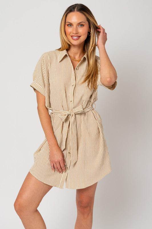 Half Sleeve Button Down Shirt Dress - Shop Style & More | Fresh Looks, Everyday Deals & Free Shipping