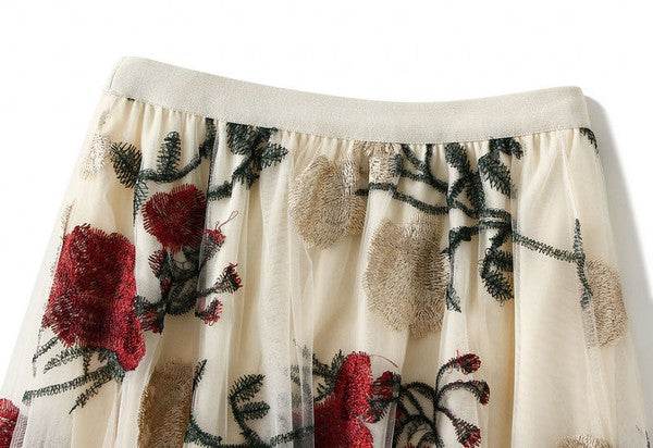 Rose Pattern Midi Skirt - Shop Style & More | Fresh Looks, Everyday Deals & Free Shipping