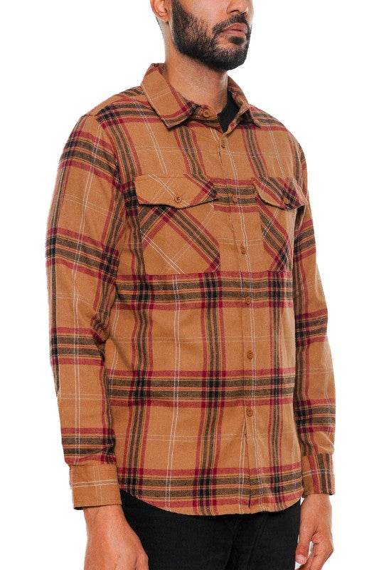 LONG SLEEVE FLANNEL FULL PLAID CHECKERED SHIRT - Shop Style & More | Fresh Looks, Everyday Deals & Free Shipping