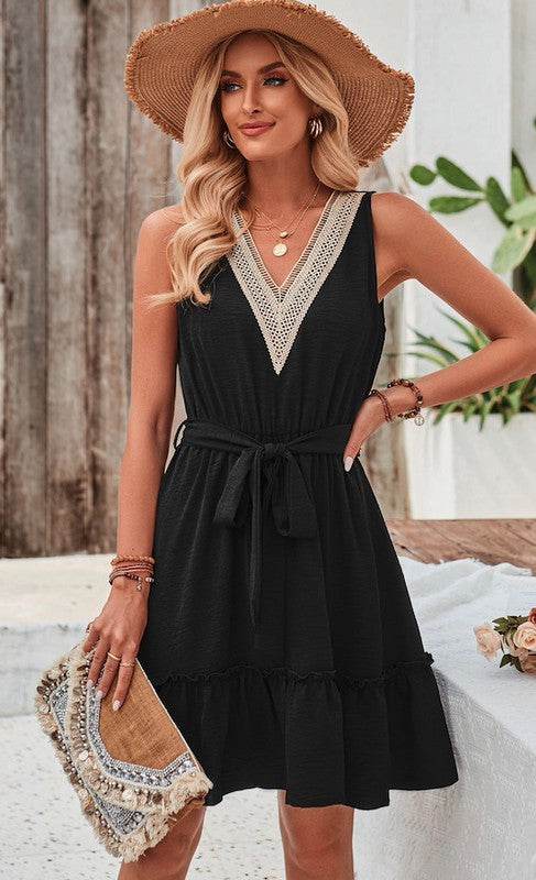 V-neck ruffled hem dress - Shop Style & More | Fresh Looks, Everyday Deals & Free Shipping