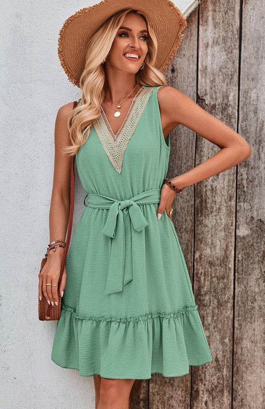 V-neck ruffled hem dress - Shop Style & More | Fresh Looks, Everyday Deals & Free Shipping