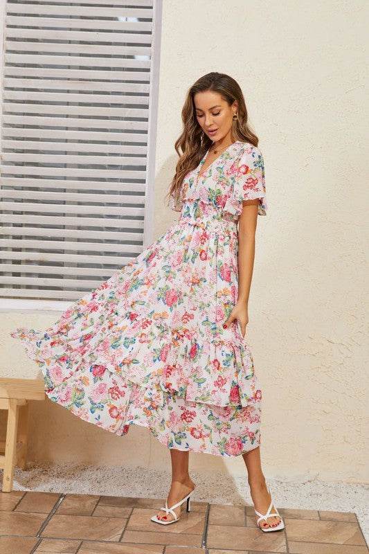 Tiered floral midi dress - Shop Style & More | Fresh Looks, Everyday Deals & Free Shipping
