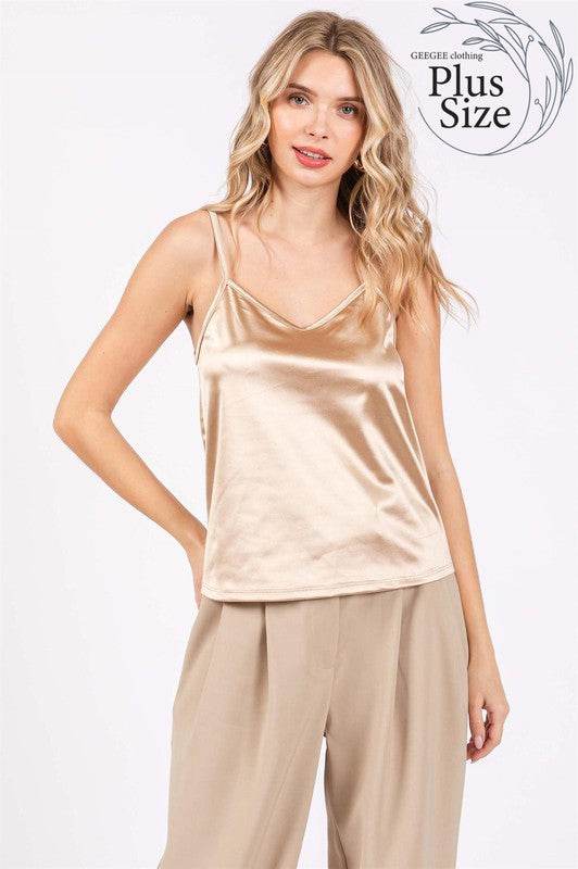 Plus Satin Tank Top - Shop Style & More | Fresh Looks, Everyday Deals & Free Shipping