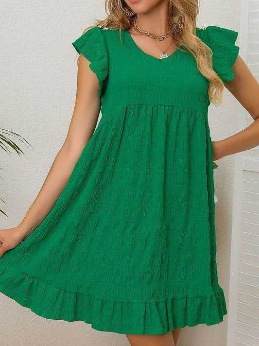 Textured ruffle mini dress - Shop Style & More | Fresh Looks, Everyday Deals & Free Shipping