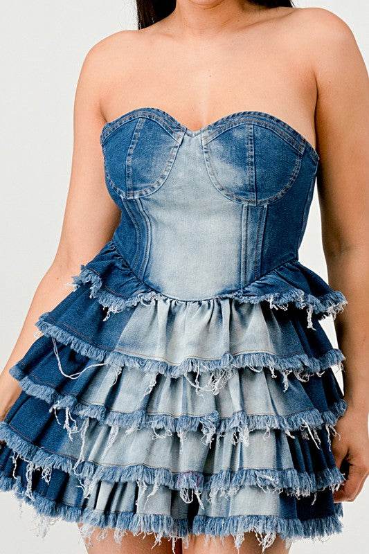 Denim Delight Tiered Ruffle Dress - Shop Style & More | Fresh Looks, Everyday Deals & Free Shipping