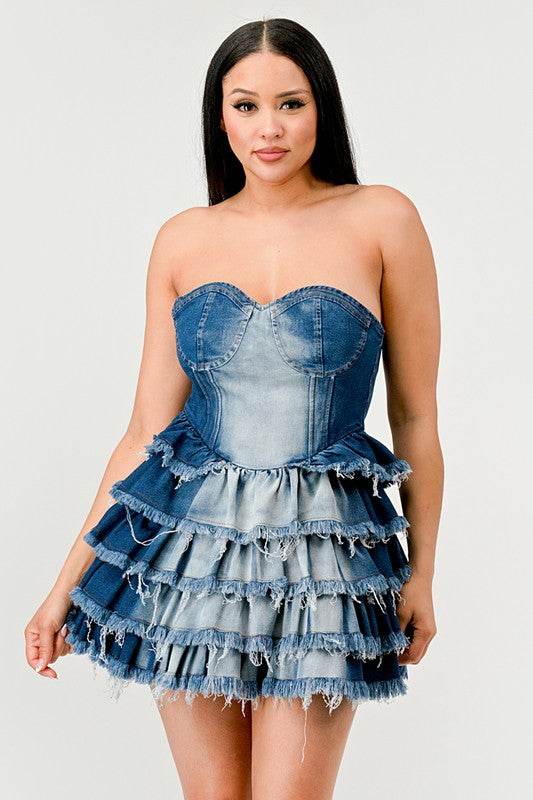 Denim Delight Tiered Ruffle Dress - Shop Style & More | Fresh Looks, Everyday Deals & Free Shipping