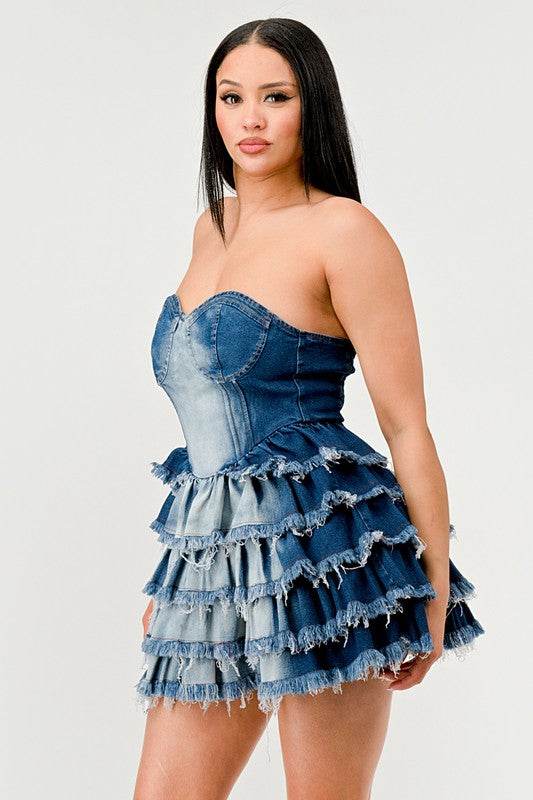 Denim Delight Tiered Ruffle Dress - Shop Style & More | Fresh Looks, Everyday Deals & Free Shipping