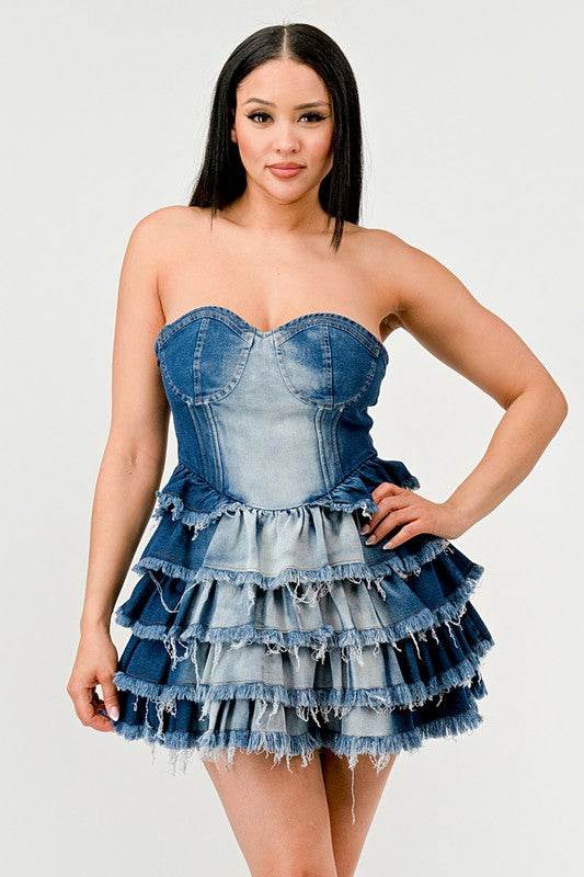 Denim Delight Tiered Ruffle Dress - Shop Style & More | Fresh Looks, Everyday Deals & Free Shipping