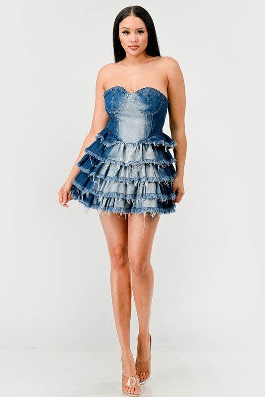 Denim Delight Tiered Ruffle Dress - Shop Style & More | Fresh Looks, Everyday Deals & Free Shipping