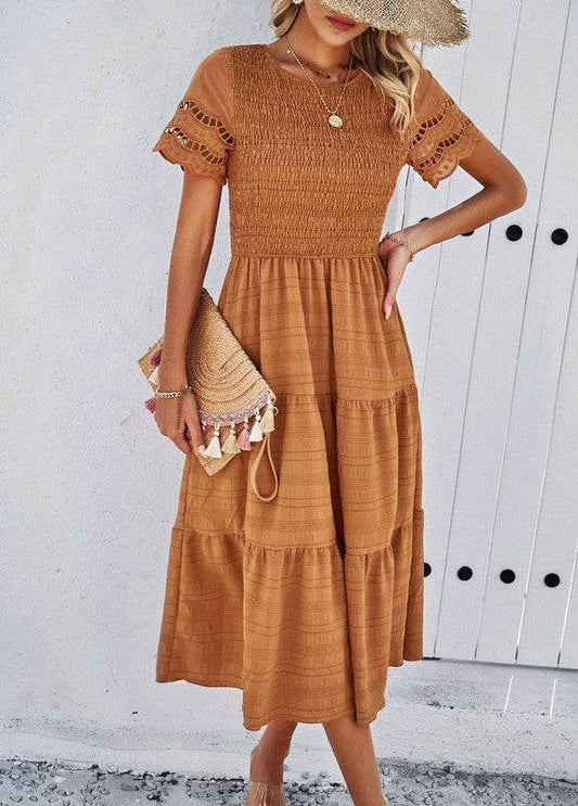 Smocked Tiered Midi Dress - Shop Style & More | Fresh Looks, Everyday Deals & Free Shipping