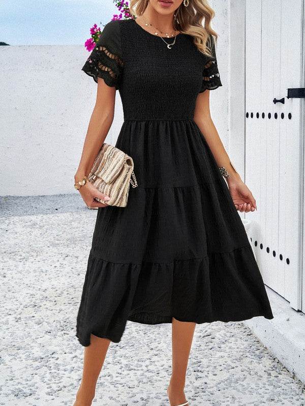 Smocked Tiered Midi Dress - Shop Style & More | Fresh Looks, Everyday Deals & Free Shipping