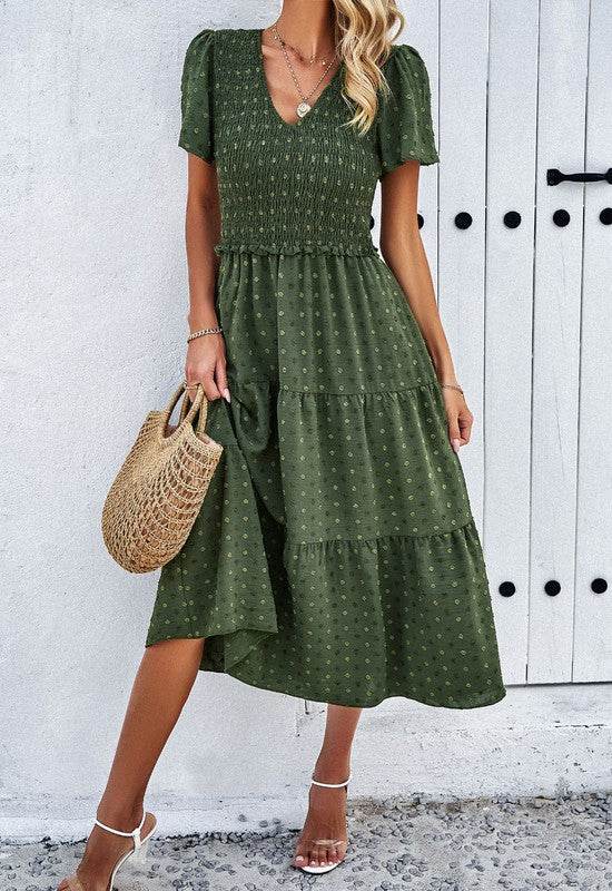 Smocked midi Dress - Shop Style & More | Fresh Looks, Everyday Deals & Free Shipping