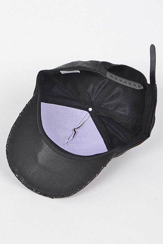 Glitter Brim Satin Cap - Shop Style & More | Fresh Looks, Everyday Deals & Free Shipping