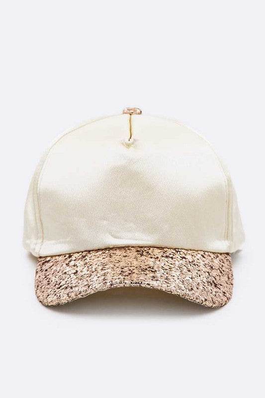 Glitter Brim Satin Cap - Shop Style & More | Fresh Looks, Everyday Deals & Free Shipping