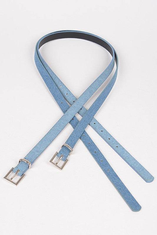 Double Skinny Denim Belt - Shop Style & More | Fresh Looks, Everyday Deals & Free Shipping