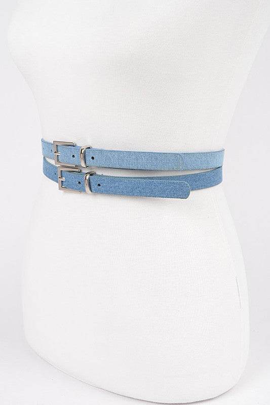 Double Skinny Denim Belt - Shop Style & More | Fresh Looks, Everyday Deals & Free Shipping