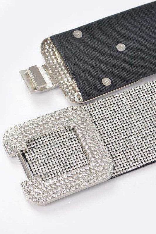 Crystal Buckle Rhinestone Elastic Belt - Shop Style & More | Fresh Looks, Everyday Deals & Free Shipping