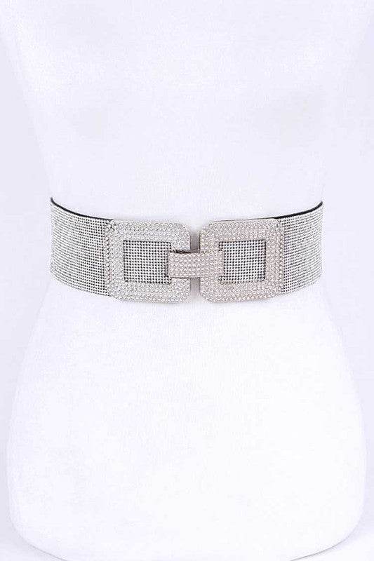 Crystal Buckle Rhinestone Elastic Belt - Shop Style & More | Fresh Looks, Everyday Deals & Free Shipping