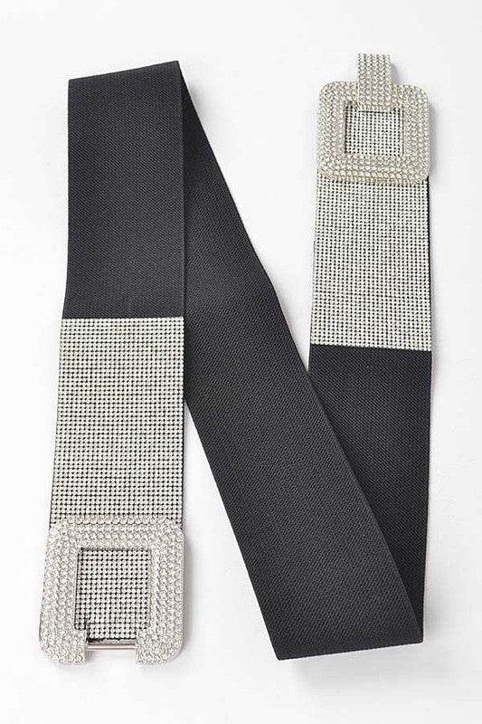Crystal Buckle Rhinestone Elastic Belt - Shop Style & More | Fresh Looks, Everyday Deals & Free Shipping