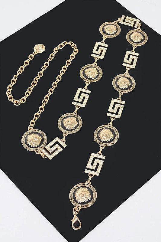 Plus Size Lion Emblem Iconic Chain Belt - Shop Style & More | Fresh Looks, Everyday Deals & Free Shipping