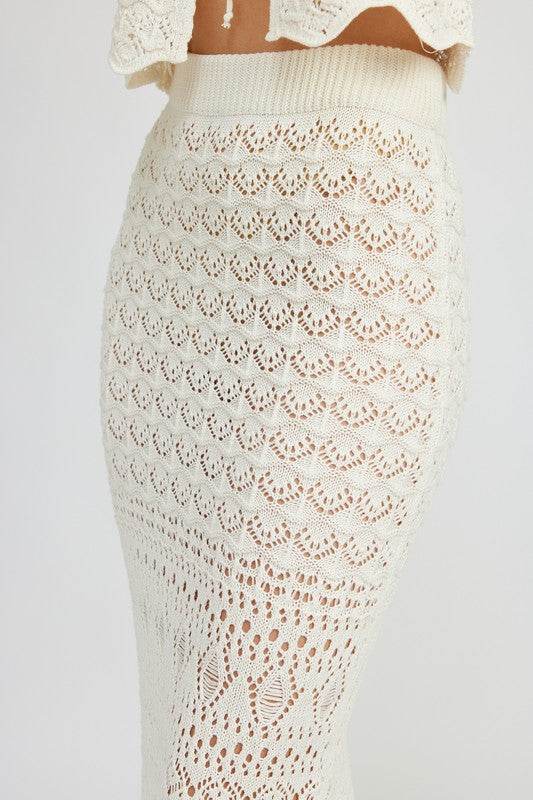 FITTED CROCHET MAXI SKIRT WITH SLIT - Shop Style & More | Fresh Looks, Everyday Deals & Free Shipping