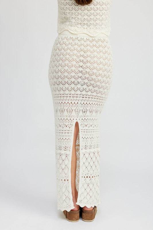 FITTED CROCHET MAXI SKIRT WITH SLIT - Shop Style & More | Fresh Looks, Everyday Deals & Free Shipping