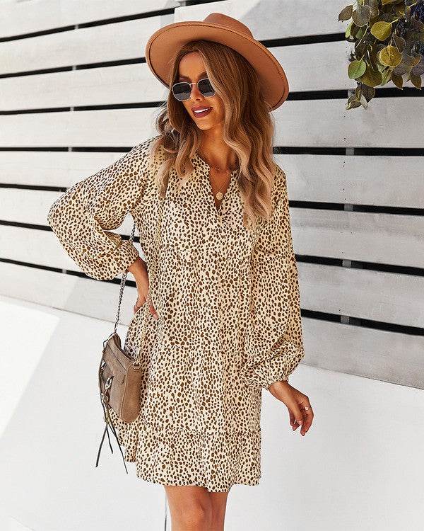 Womens V Neck Floral Mini Dress Long Sleeve - Shop Style & More | Fresh Looks, Everyday Deals & Free Shipping