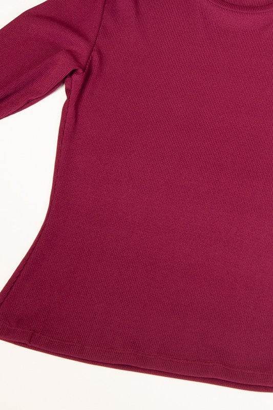 Ribbed Round Neck Long Sleeve Top - Shop Style & More | Fresh Looks, Everyday Deals & Free Shipping