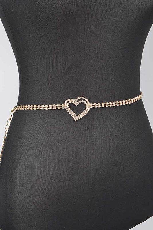 Dainty Rhinestone Heart Charm Chain Belt - Shop Style & More | Fresh Looks, Everyday Deals & Free Shipping