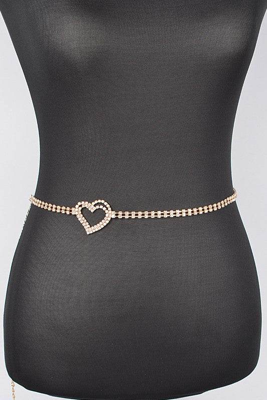 Dainty Rhinestone Heart Charm Chain Belt - Shop Style & More | Fresh Looks, Everyday Deals & Free Shipping