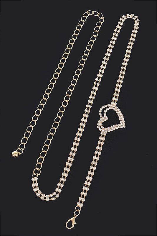Dainty Rhinestone Heart Charm Chain Belt - Shop Style & More | Fresh Looks, Everyday Deals & Free Shipping
