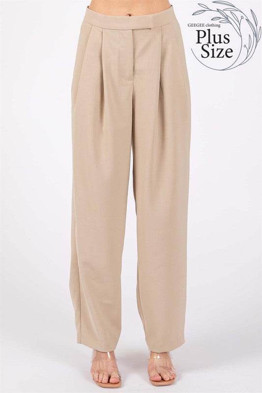Plus High-Waisted Pleated Slacks - Shop Style & More | Fresh Looks, Everyday Deals & Free Shipping