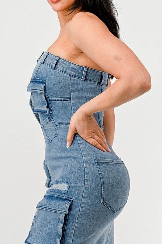 Urban Chic Denim Gown - Shop Style & More | Fresh Looks, Everyday Deals & Free Shipping