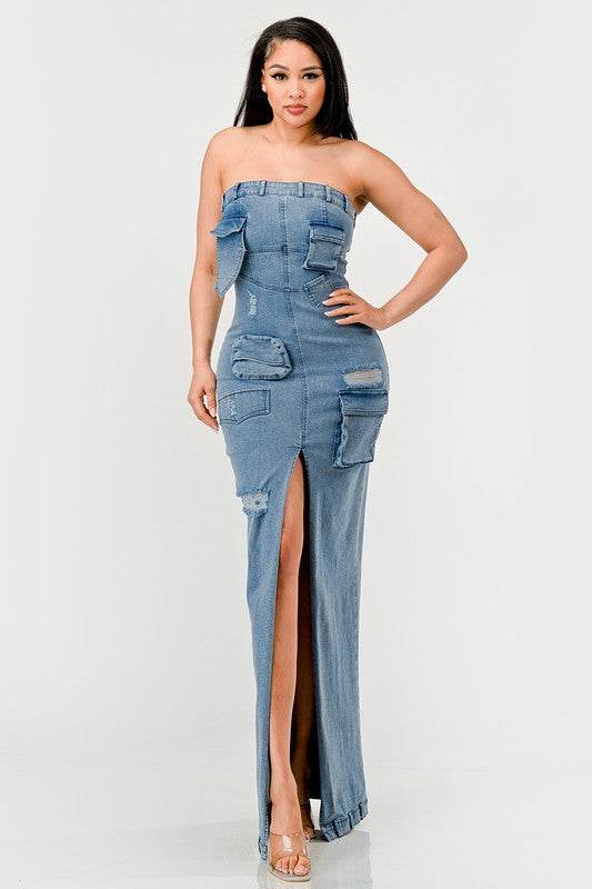 Urban Chic Denim Gown - Shop Style & More | Fresh Looks, Everyday Deals & Free Shipping