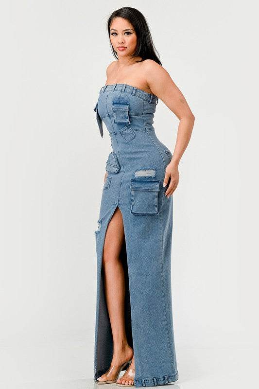 Urban Chic Denim Gown - Shop Style & More | Fresh Looks, Everyday Deals & Free Shipping
