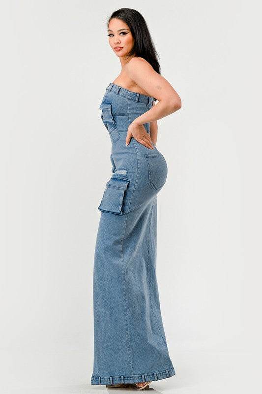 Urban Chic Denim Gown - Shop Style & More | Fresh Looks, Everyday Deals & Free Shipping