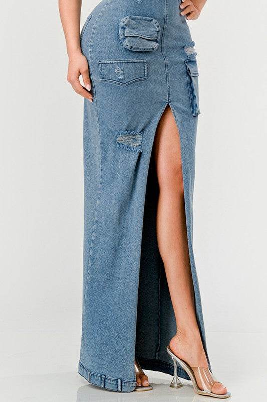 Urban Chic Denim Gown - Shop Style & More | Fresh Looks, Everyday Deals & Free Shipping