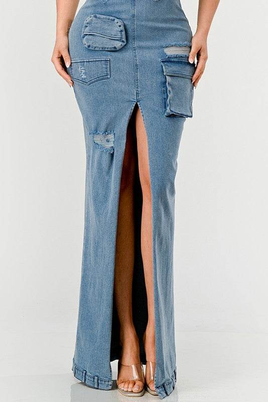 Urban Chic Denim Gown - Shop Style & More | Fresh Looks, Everyday Deals & Free Shipping