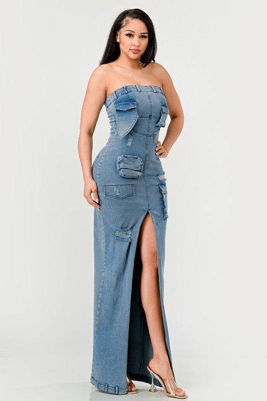 Urban Chic Denim Gown - Shop Style & More | Fresh Looks, Everyday Deals & Free Shipping