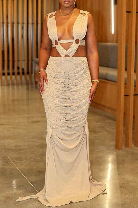 Sahara Mystique Pleated Gown - Shop Style & More | Fresh Looks, Everyday Deals & Free Shipping