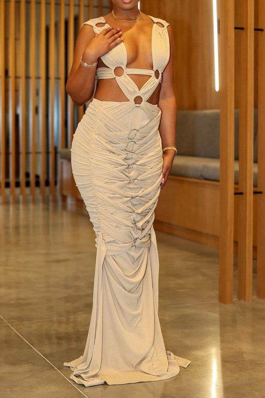 Sahara Mystique Pleated Gown - Shop Style & More | Fresh Looks, Everyday Deals & Free Shipping