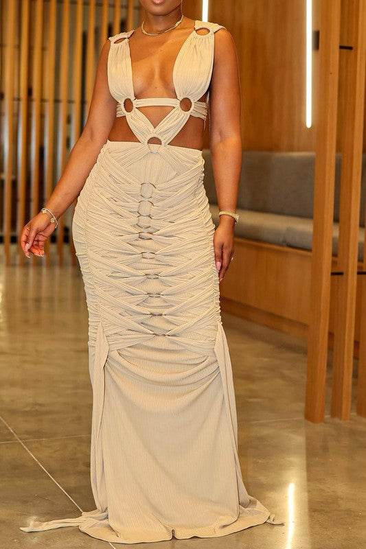 Sahara Mystique Pleated Gown - Shop Style & More | Fresh Looks, Everyday Deals & Free Shipping