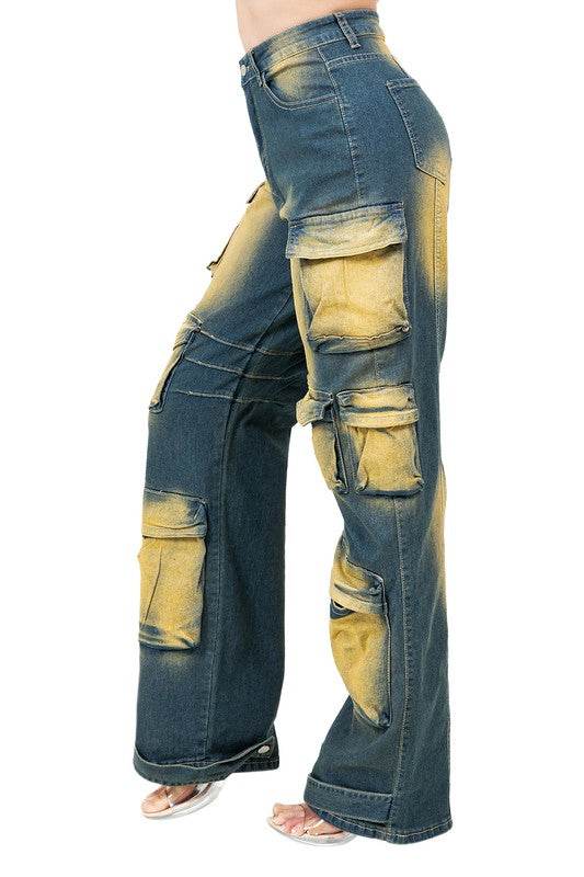 WOMEN FASHION CARGO STYLE DENIM PANTS - Shop Style & More | Fresh Looks, Everyday Deals & Free Shipping