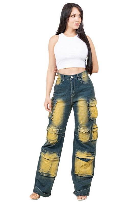 WOMEN FASHION CARGO STYLE DENIM PANTS - Shop Style & More | Fresh Looks, Everyday Deals & Free Shipping