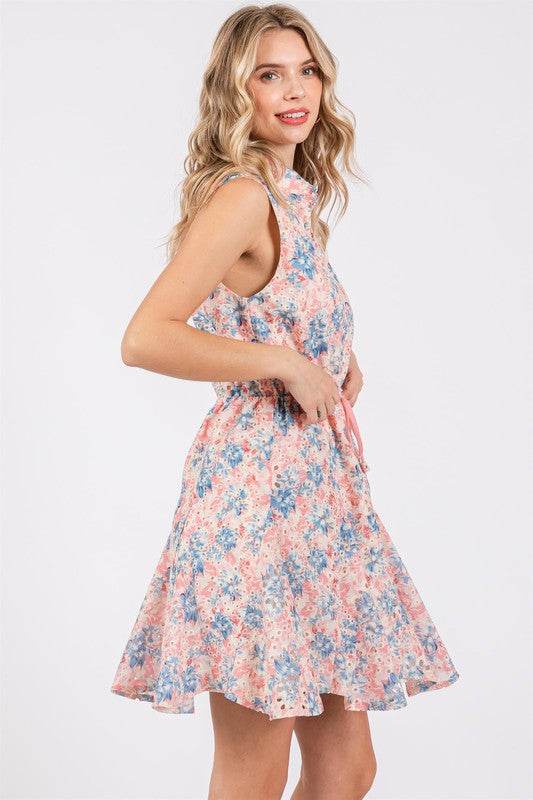 Floral Eyelet Mini Dress - Shop Style & More | Fresh Looks, Everyday Deals & Free Shipping