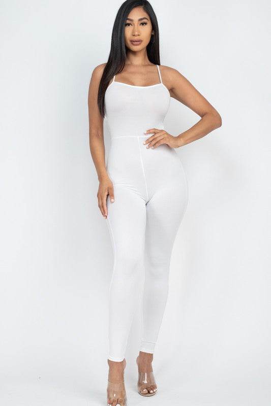 Criss-Cross Open Back Bodycon Jumpsuit - Shop Style & More | Fresh Looks, Everyday Deals & Free Shipping