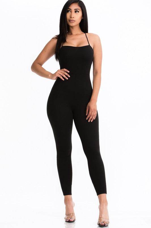 Criss-Cross Open Back Bodycon Jumpsuit - Shop Style & More | Fresh Looks, Everyday Deals & Free Shipping